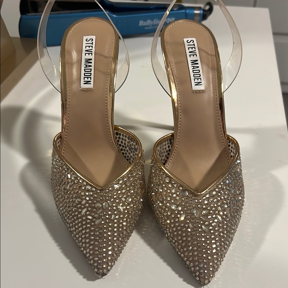 Gold Rhinestone Stilletos